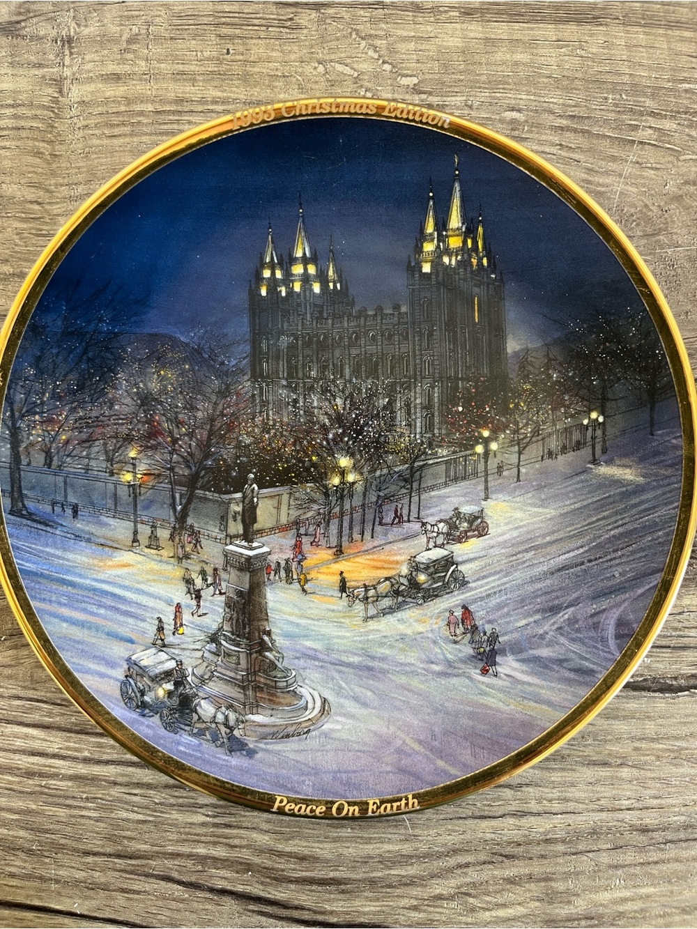 "Peace On Earth" Decorative White Ceramic Plate